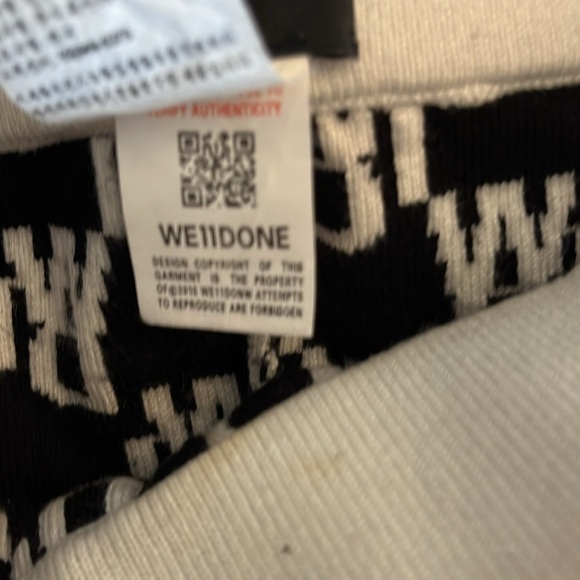 We11Done Logo Pattern Wool Cashmere Blend Legging. Size Small Black and White - Picture 10 of 17